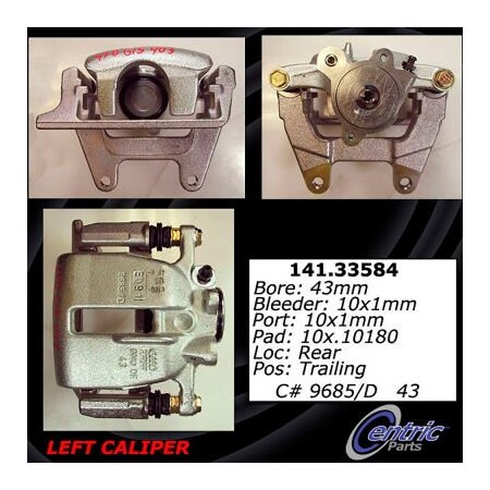 Centric Semi-Loaded Brake Caliper EPB, Parts 141.33584